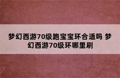 梦幻西游70级跑宝宝环合适吗 梦幻西游70级环哪里刷